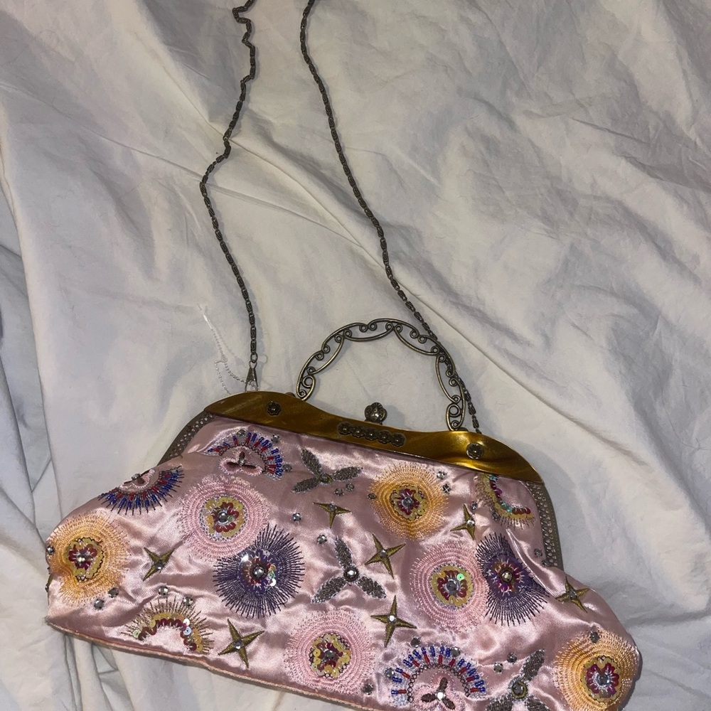 Magical vintage Elegant Pink Embroidered Women's Bag